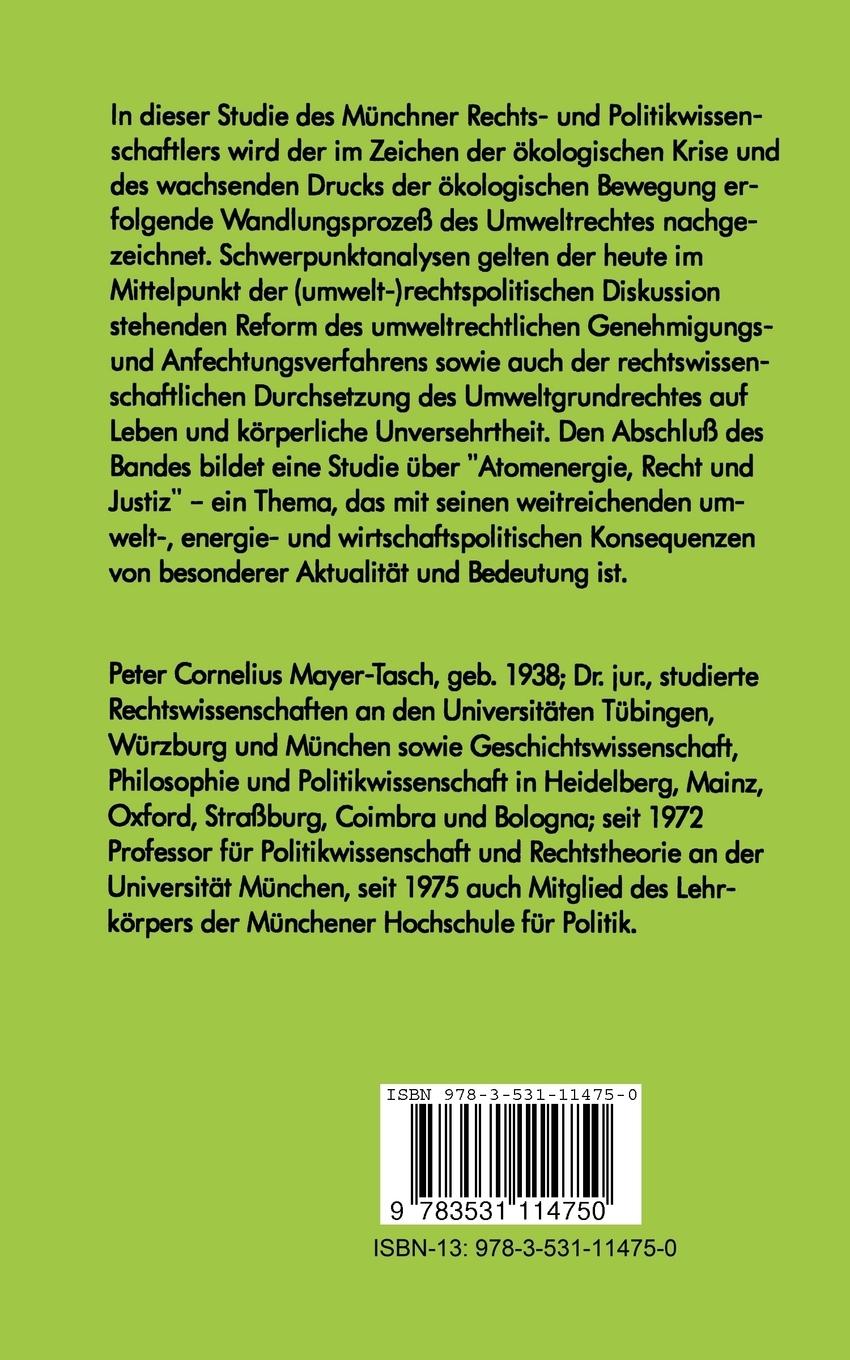 Rückseitencover Umweltrecht im Wandel