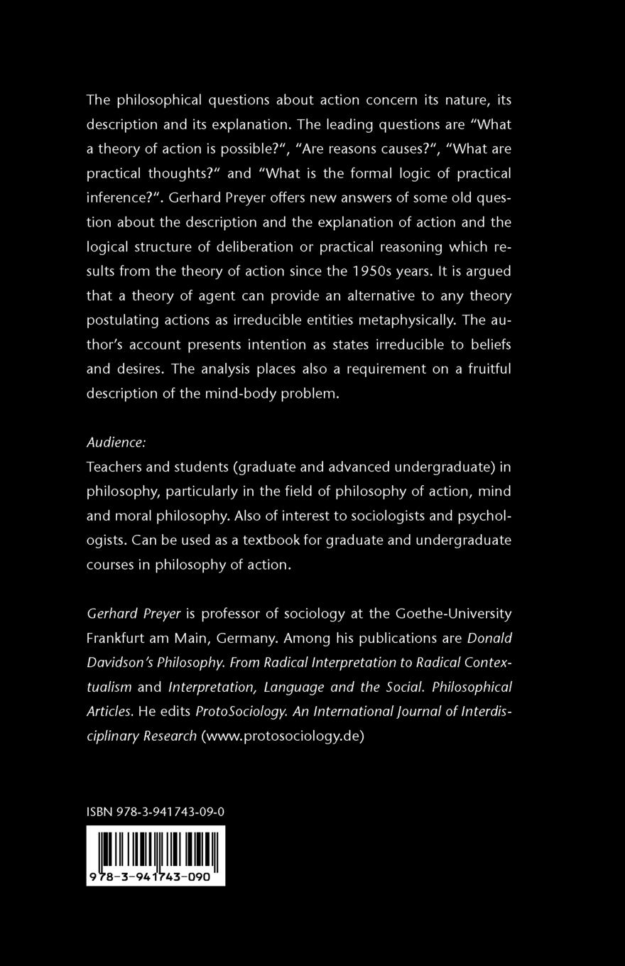 Rückseitencover Intention and Practical Thought