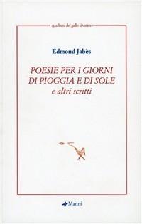 Vorderes Coverbild Poesie per i giorni di pioggia e di sole e altri scritti
