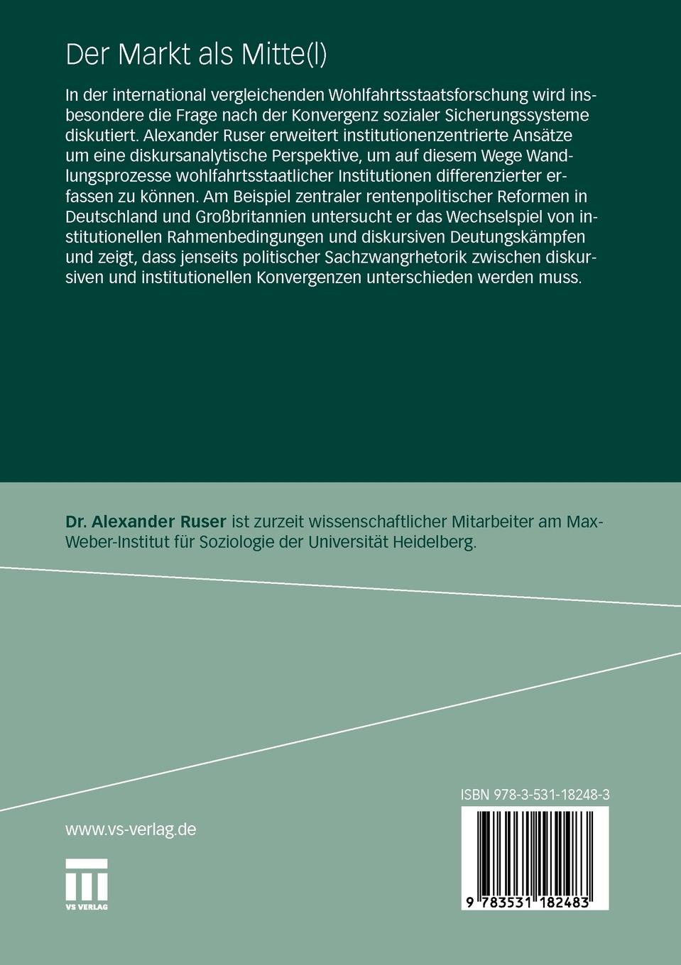 Rückseitencover Der Markt als Mitte(l)
