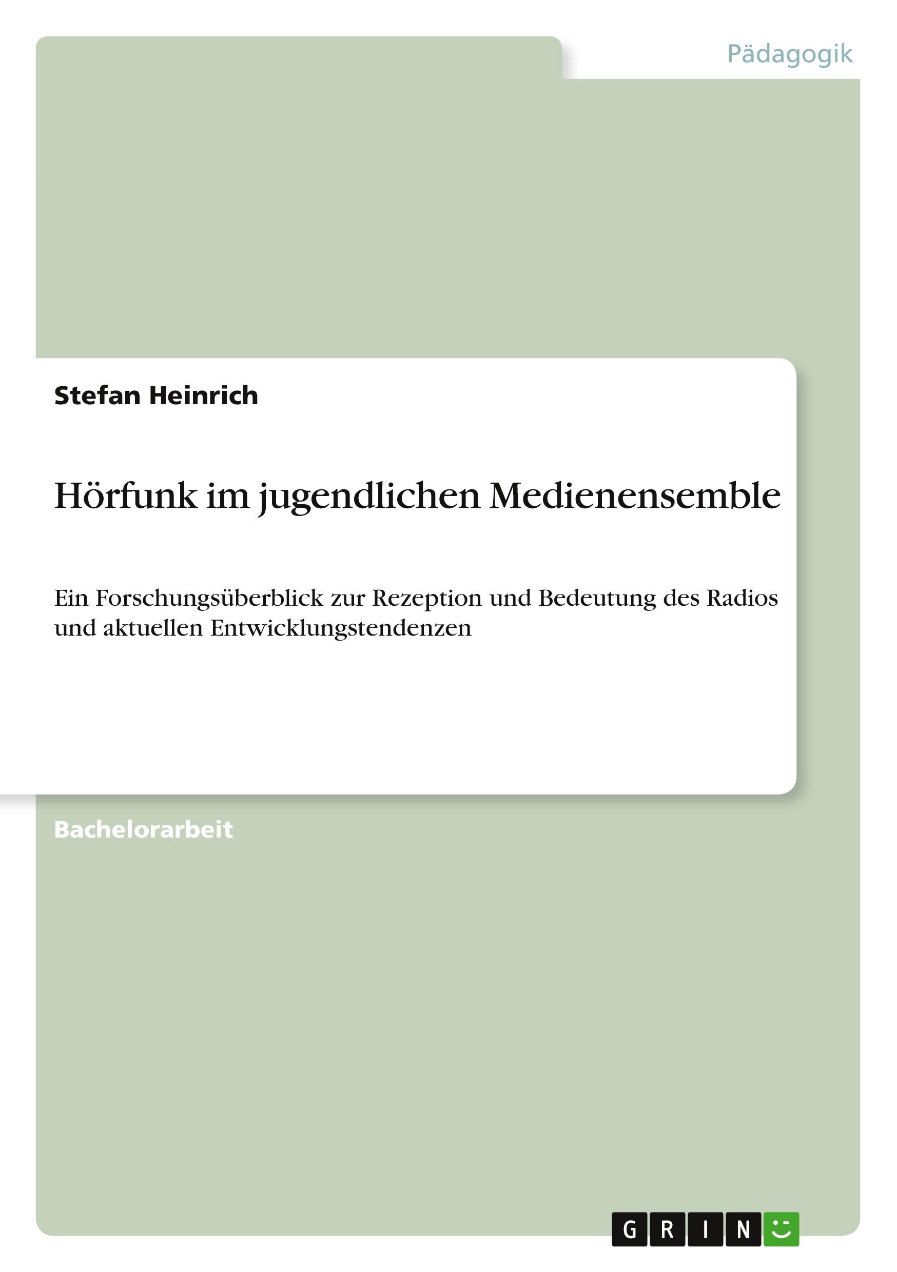 Vorderes Coverbild Hörfunk im jugendlichen Medienensemble