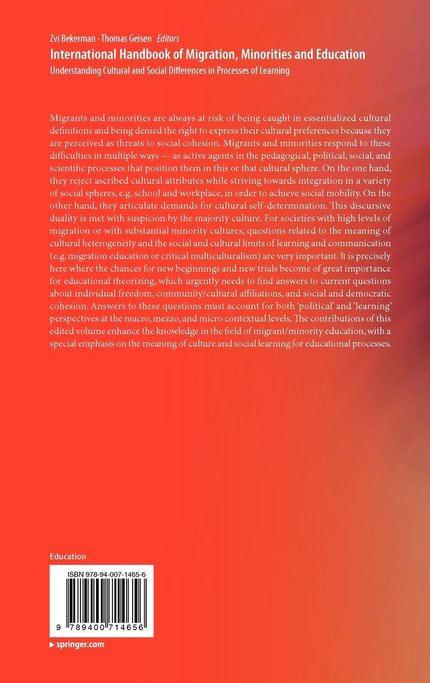 Rückseitencover International Handbook of Migration, Minorities and Education