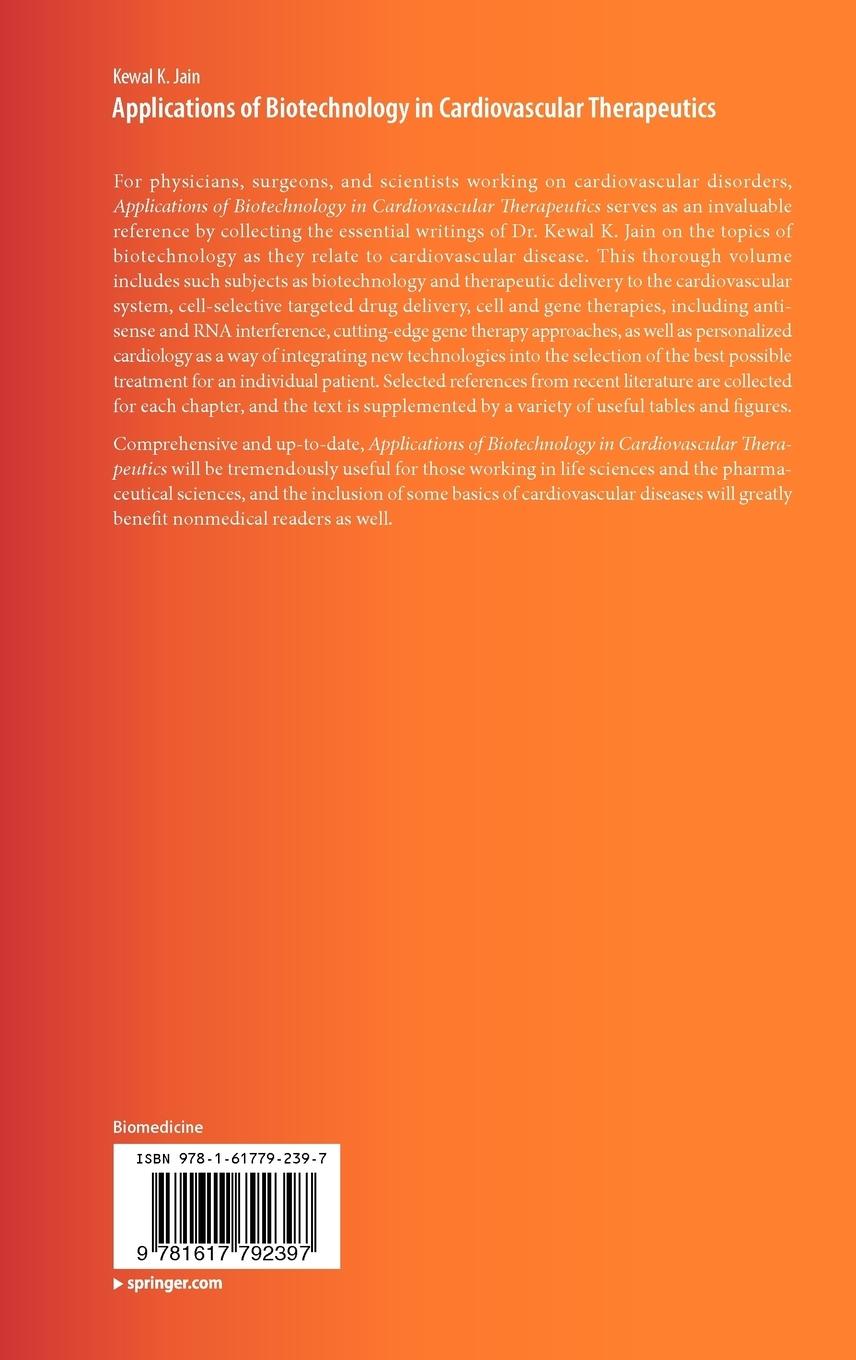 Rückseitencover Applications of Biotechnology in Cardiovascular Therapeutics
