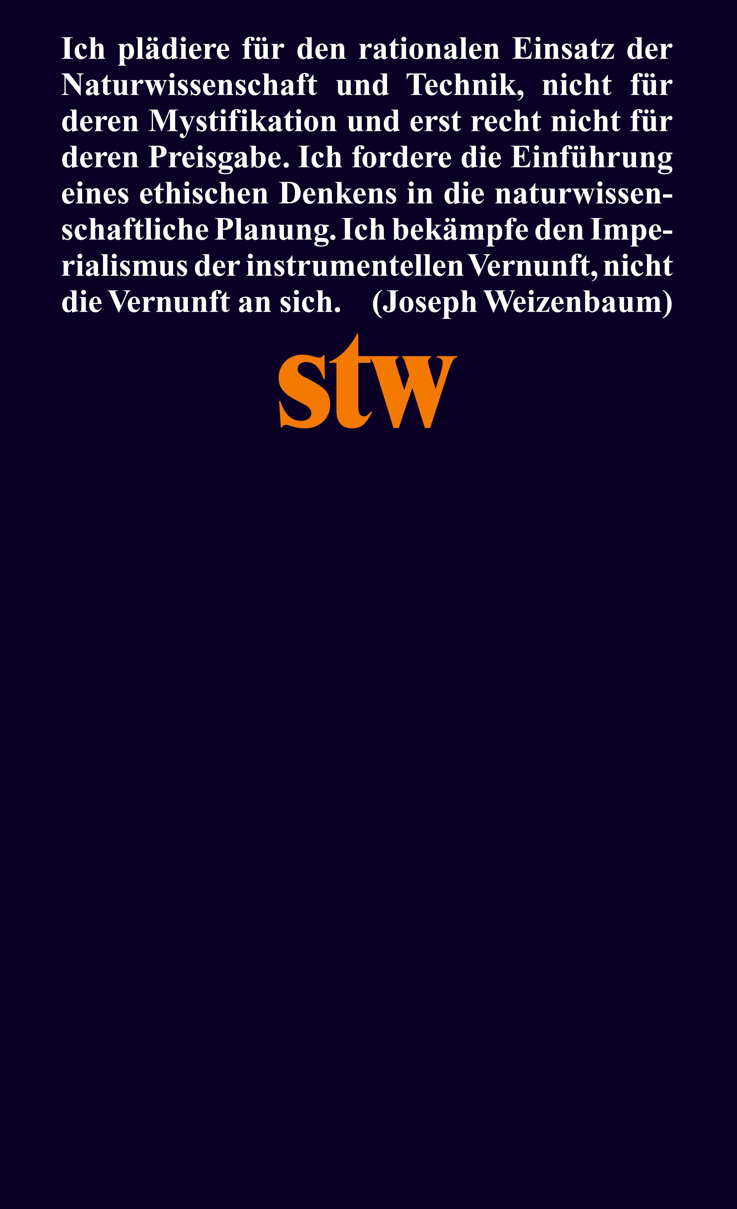 Rückseitencover Die Macht der Computer und die Ohnmacht der Vernunft