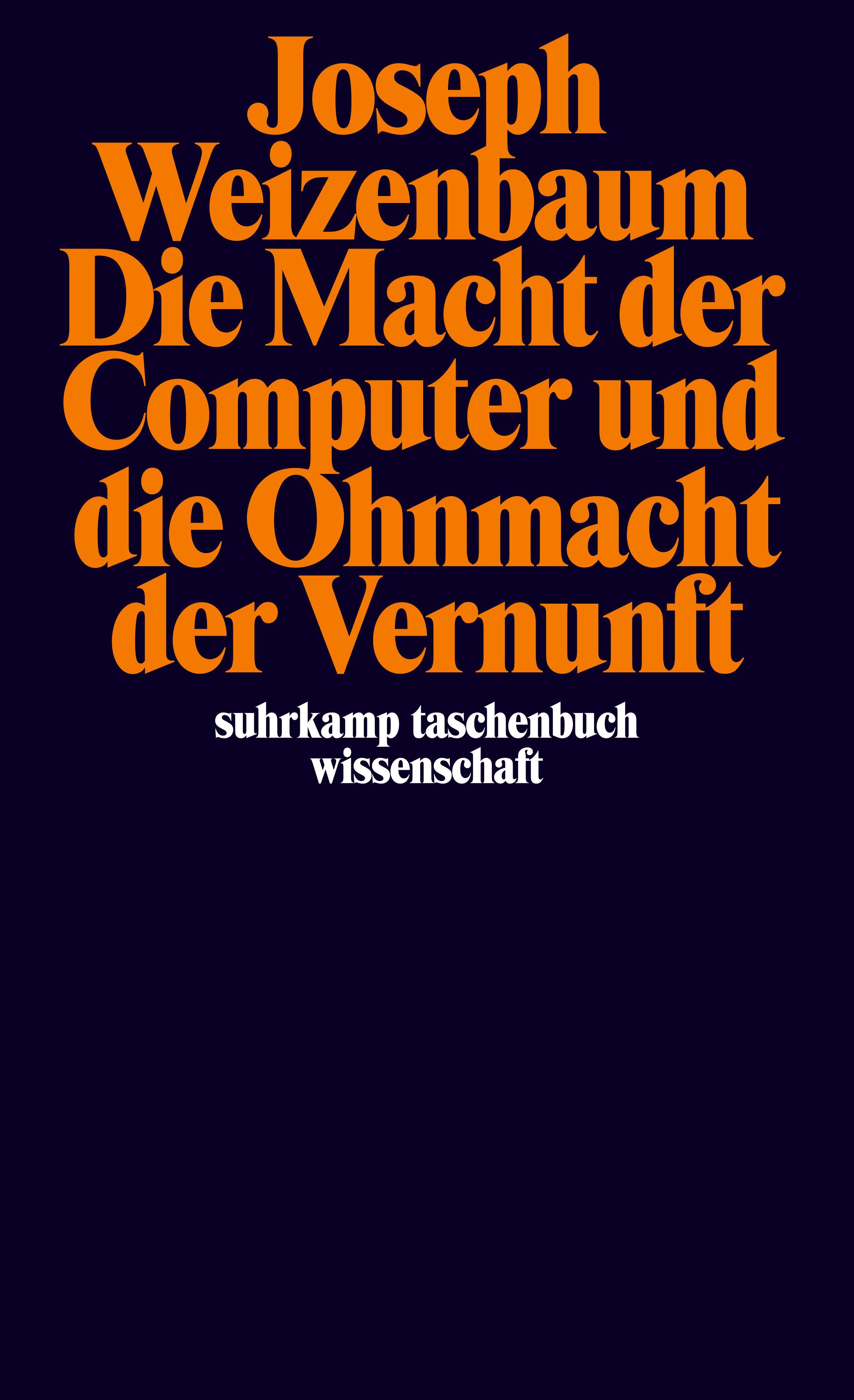 Vorderes Coverbild Die Macht der Computer und die Ohnmacht der Vernunft