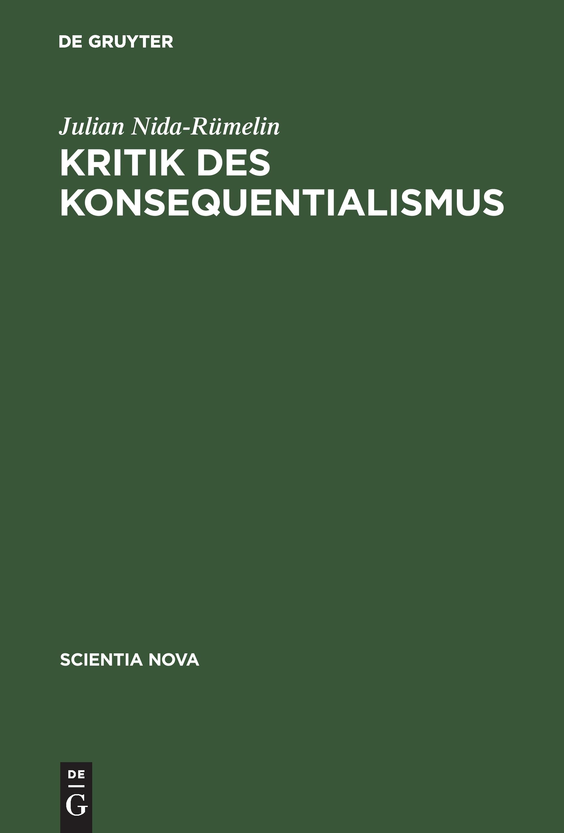 Vorderes Coverbild Kritik des Konsequentialismus