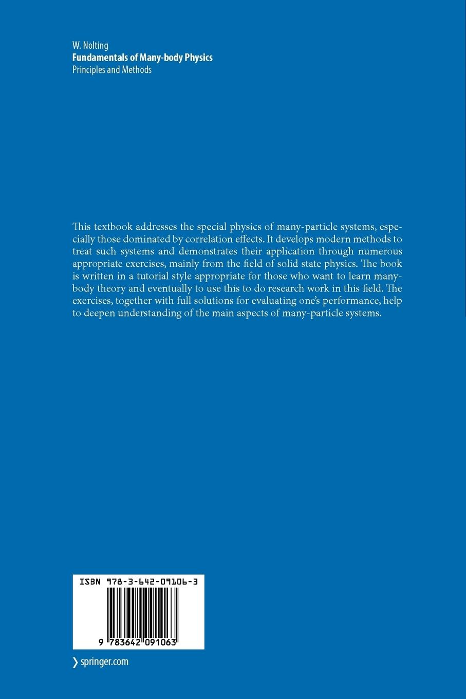 Rückseitencover Fundamentals of Many-body Physics