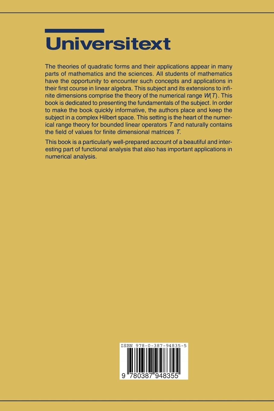 Rückseitencover Numerical Range