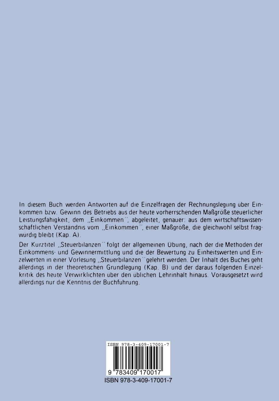 Rückseitencover Steuerbilanzen