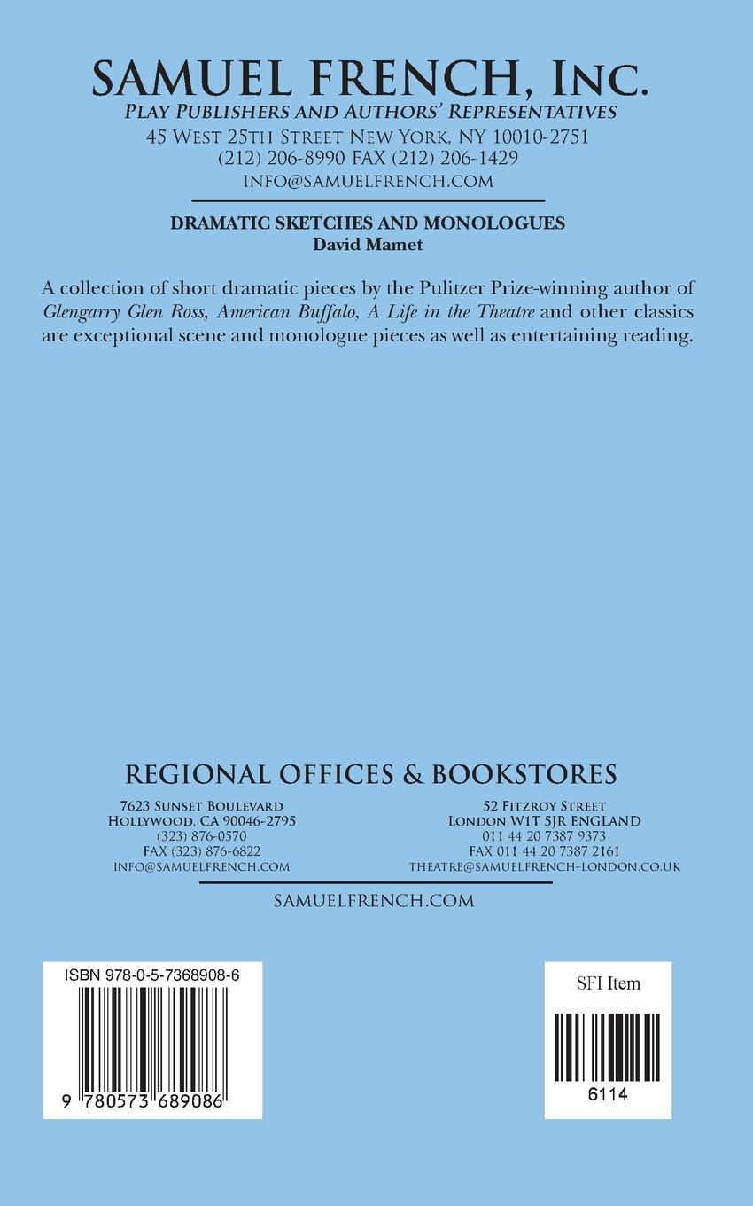 Rückseitencover Dramatic Sketches and Monologues