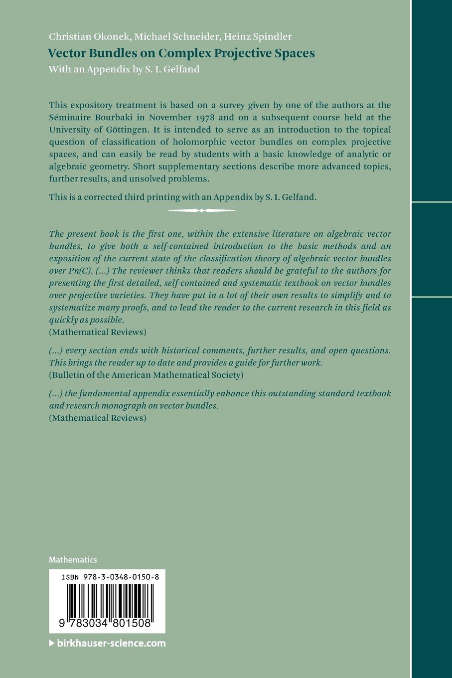 Rückseitencover Vector Bundles on Complex Projective Spaces