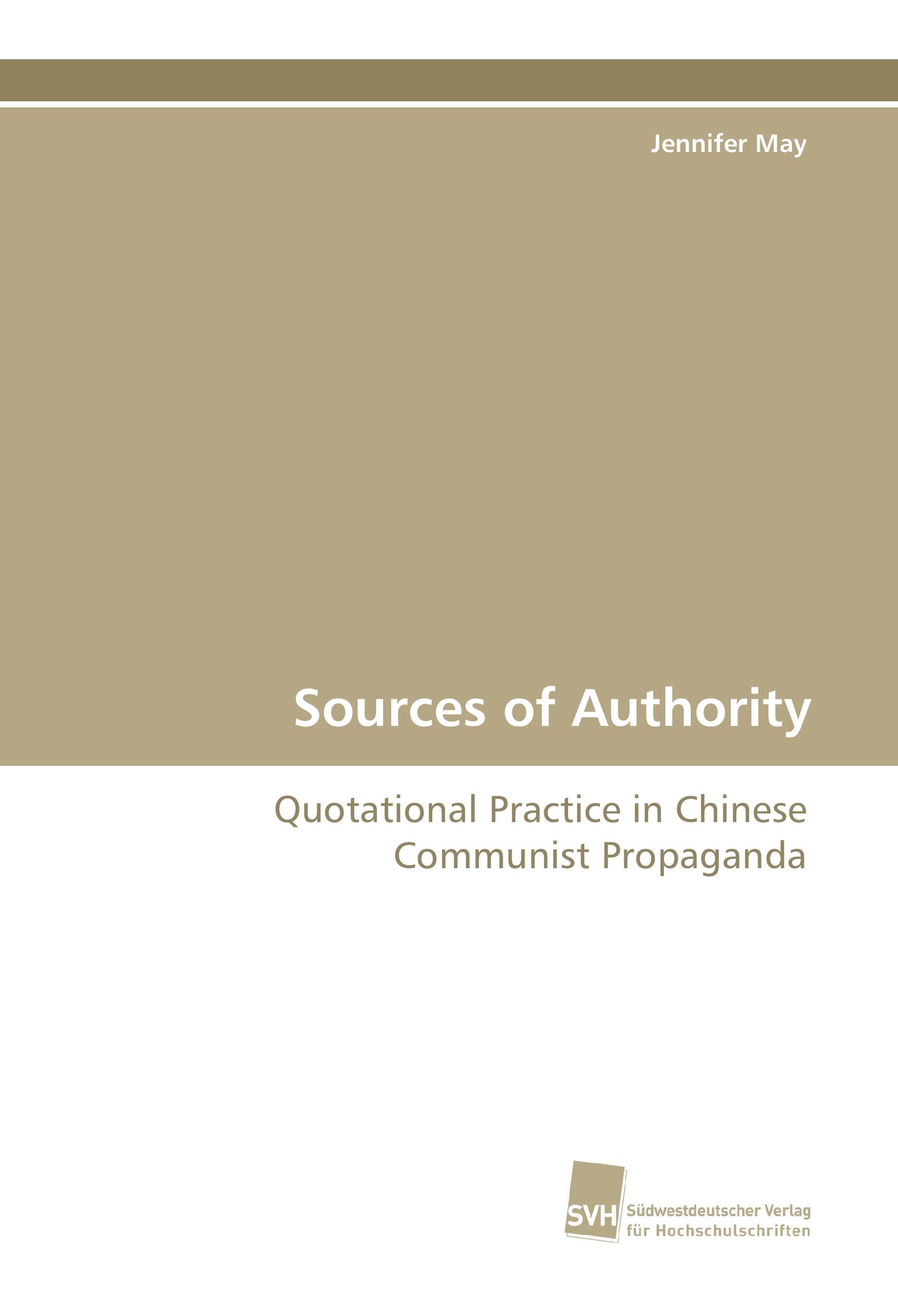 Vorderes Coverbild Sources of Authority