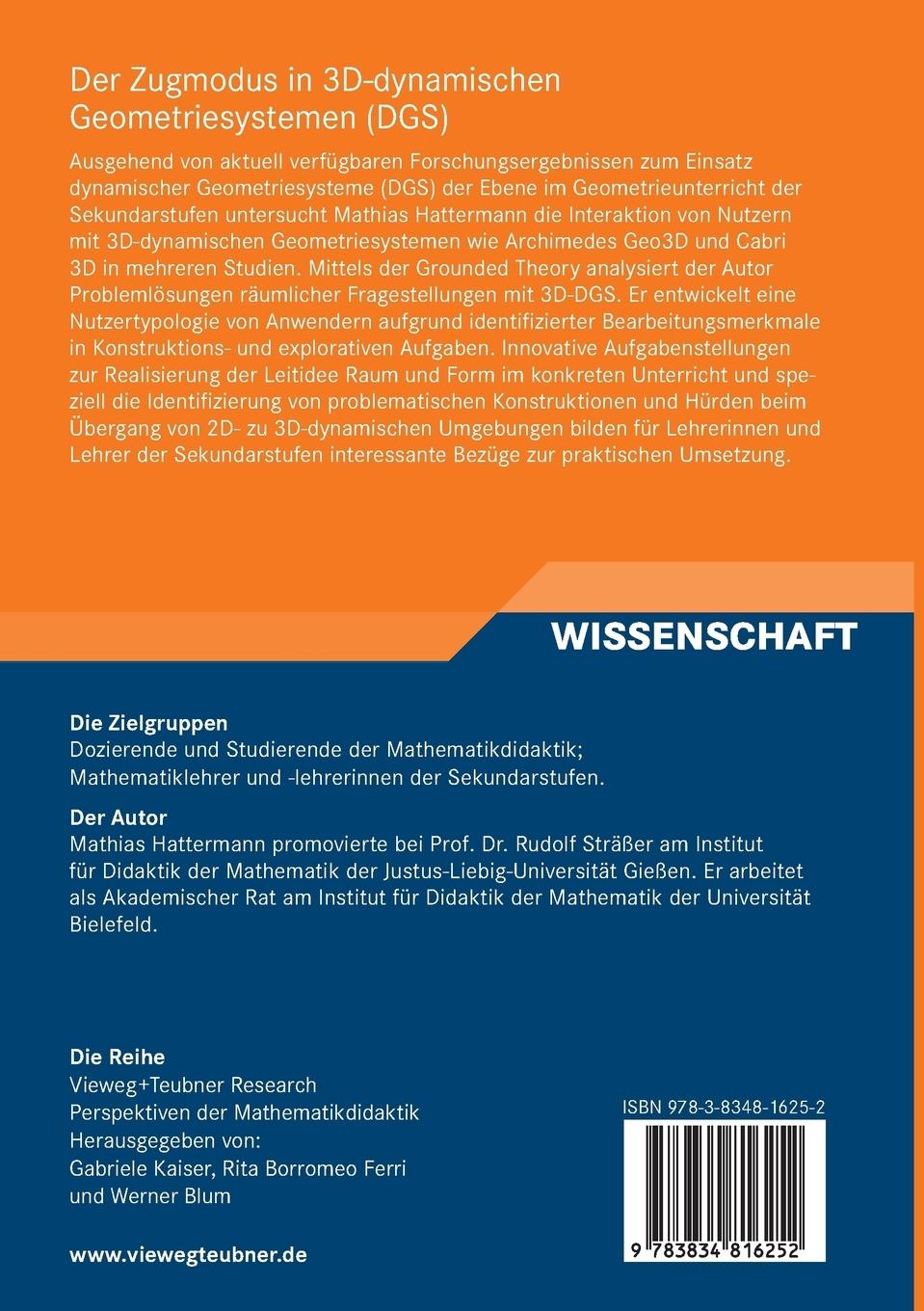 Rückseitencover Der Zugmodus in 3D-dynamischen Geometriesystemen (DGS)
