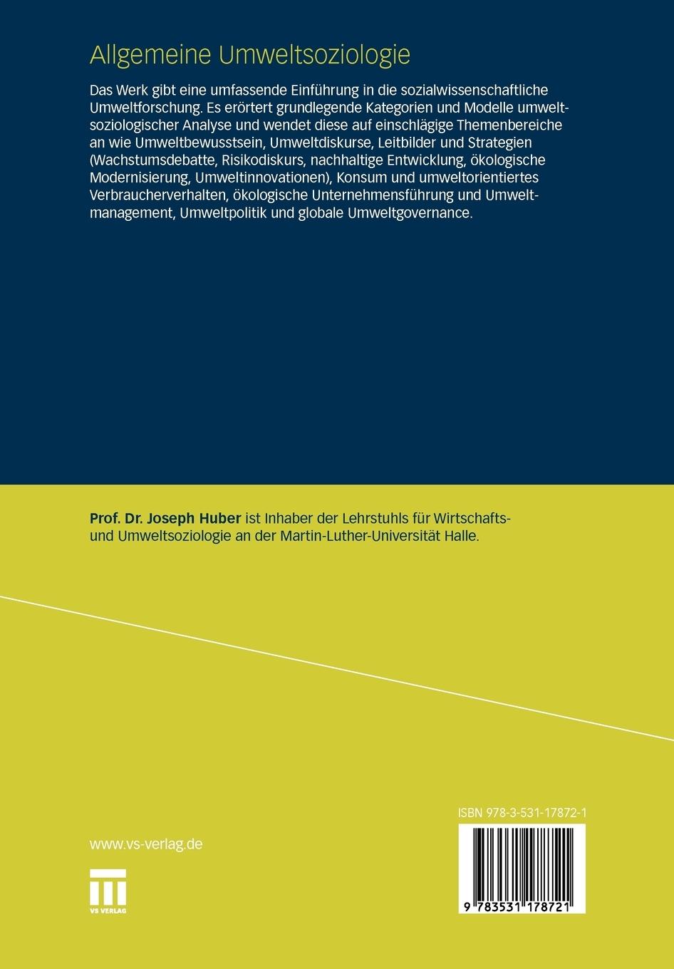Rückseitencover Allgemeine Umweltsoziologie