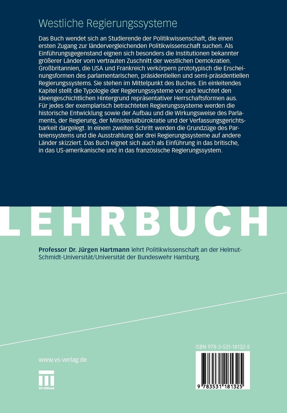Rückseitencover Westliche Regierungssysteme