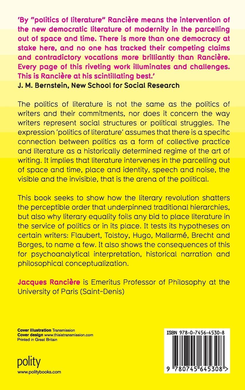 Rückseitencover Politics of Literature