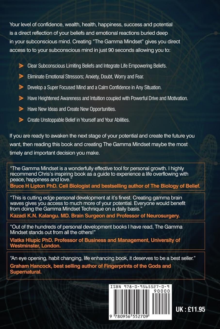 Rückseitencover The Gamma Mindset - Create the Peak Brain State and Eliminate Subconscious Limiting Beliefs, Anxiety, Fear and Doubt in Less Than 90 Seconds! and Awak