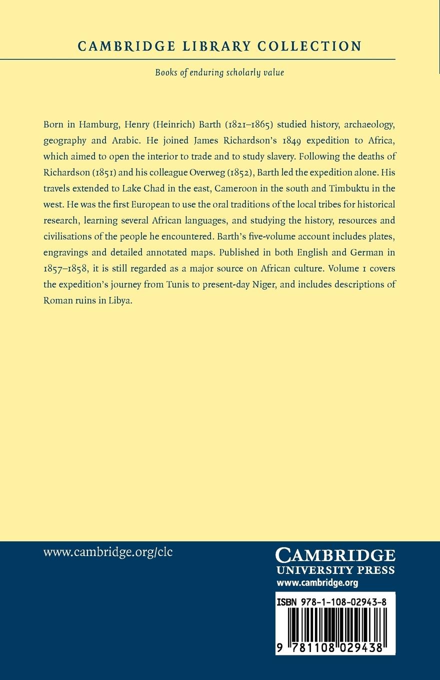 Rückseitencover Travels and Discoveries in North and Central Africa - Volume 1