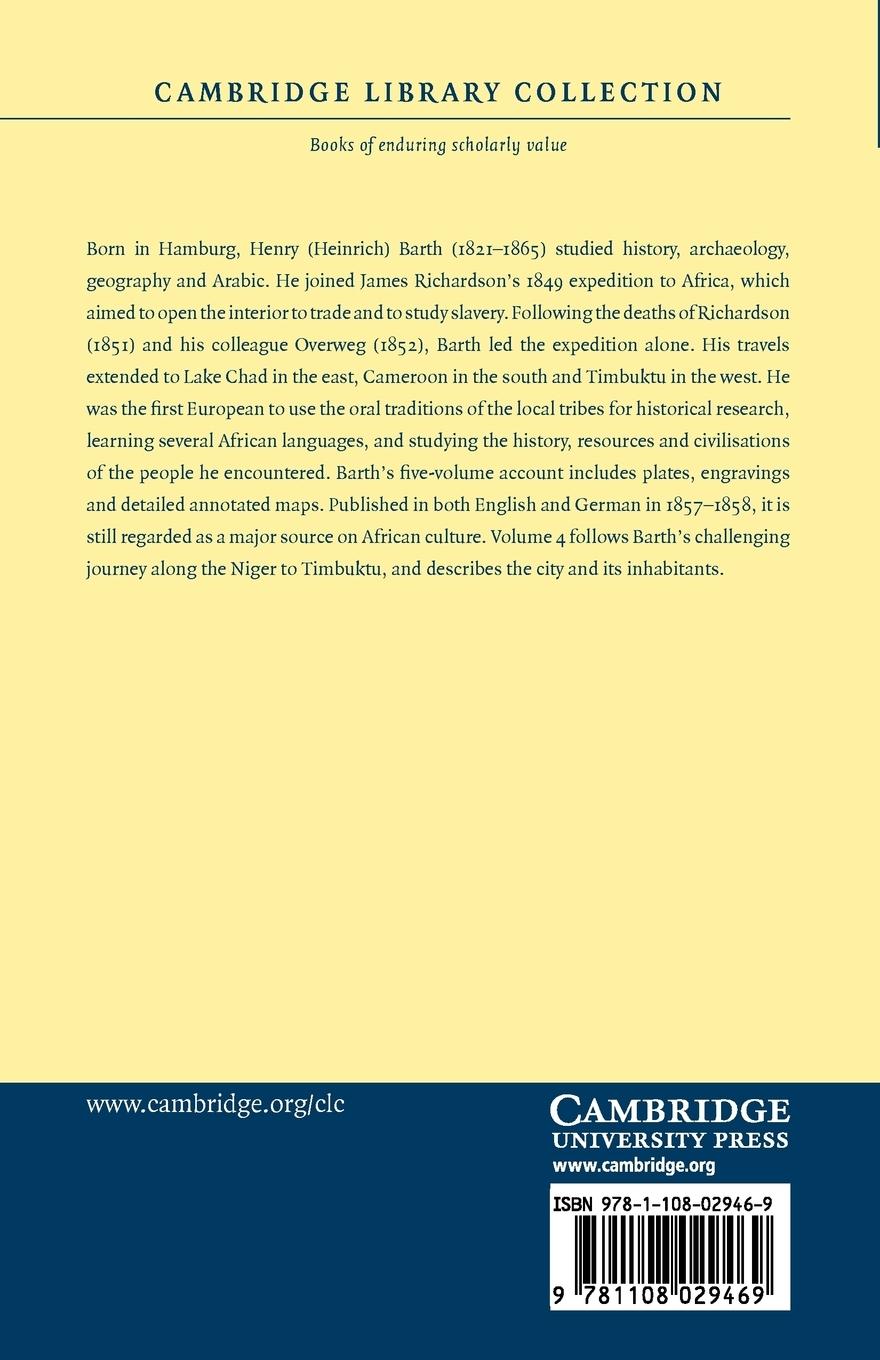 Rückseitencover Travels and Discoveries in North and Central Africa - Volume 4