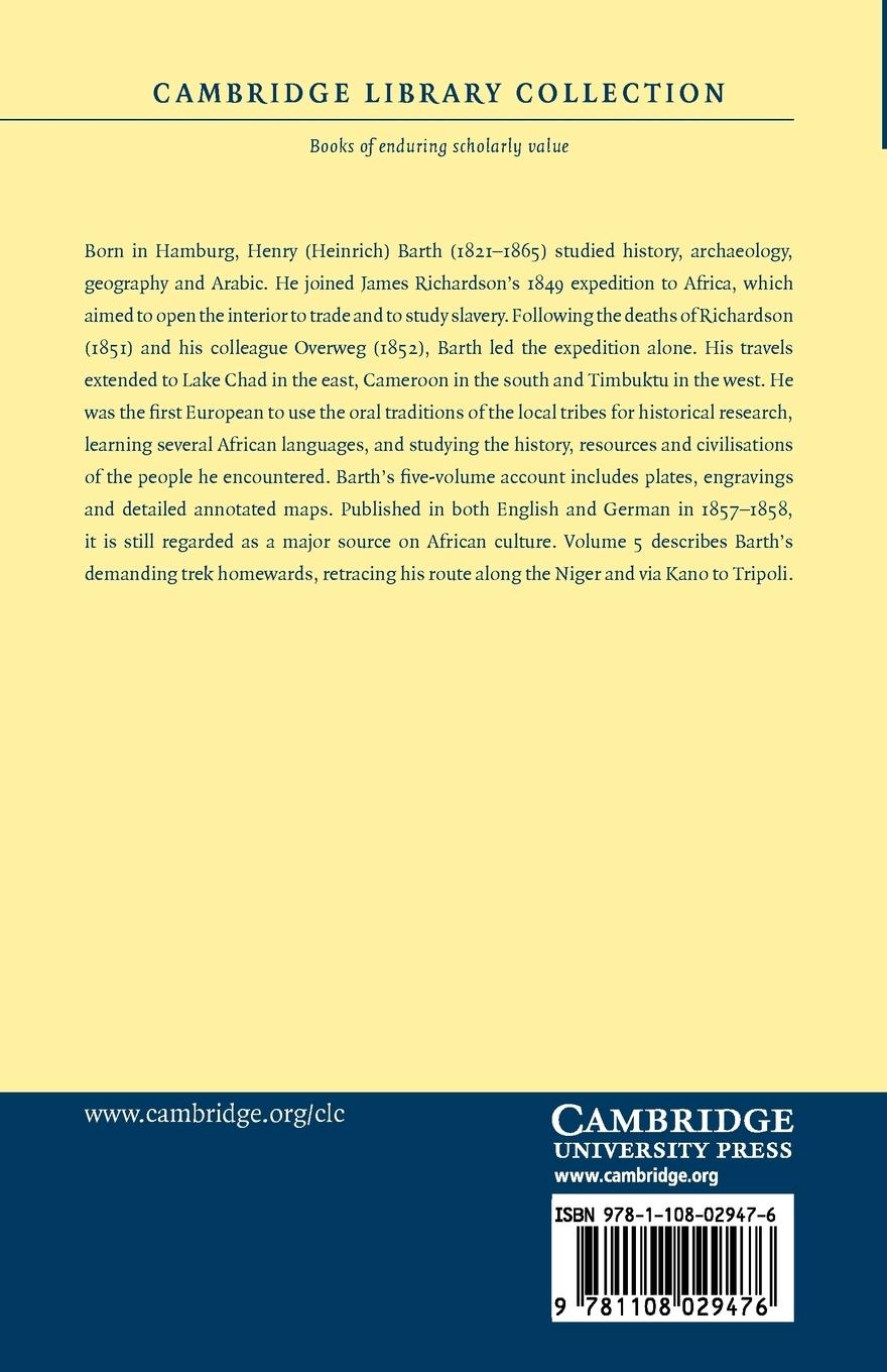Rückseitencover Travels and Discoveries in North and Central Africa - Volume 5