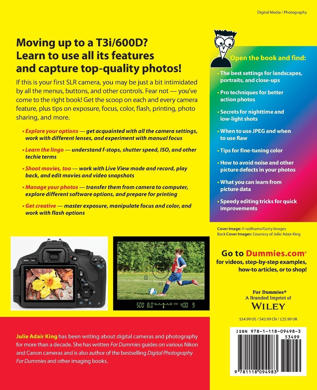 Rückseitencover Canon EOS Rebel T3i / 600d for Dummies