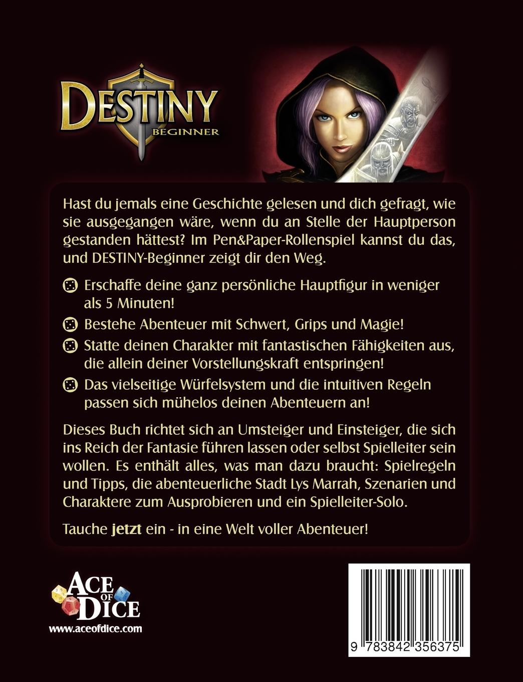 Rückseitencover Destiny-Beginner