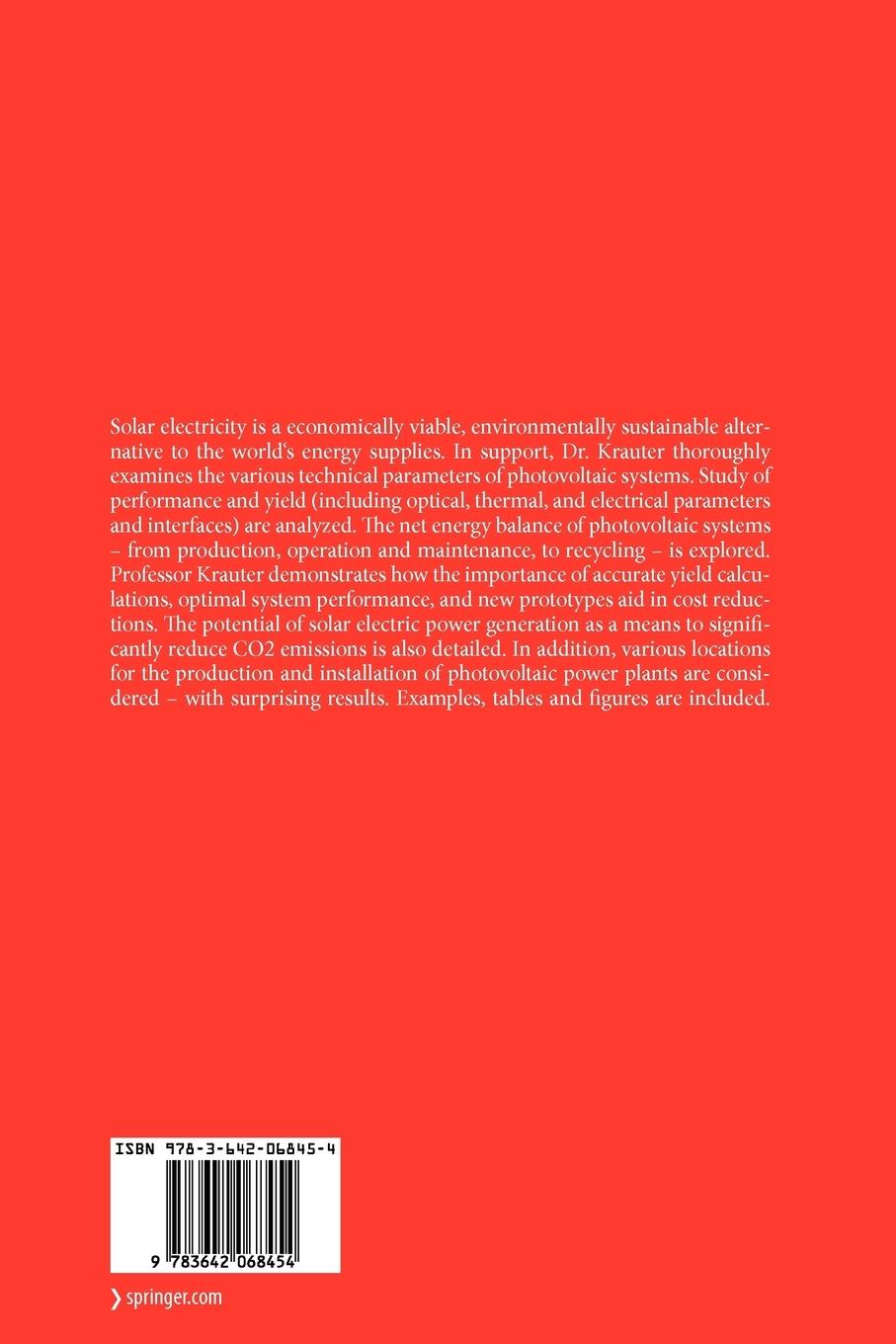Rückseitencover Solar Electric Power Generation - Photovoltaic Energy Systems