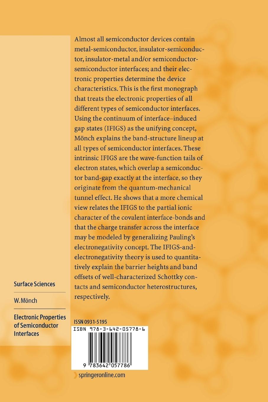 Rückseitencover Electronic Properties of Semiconductor Interfaces