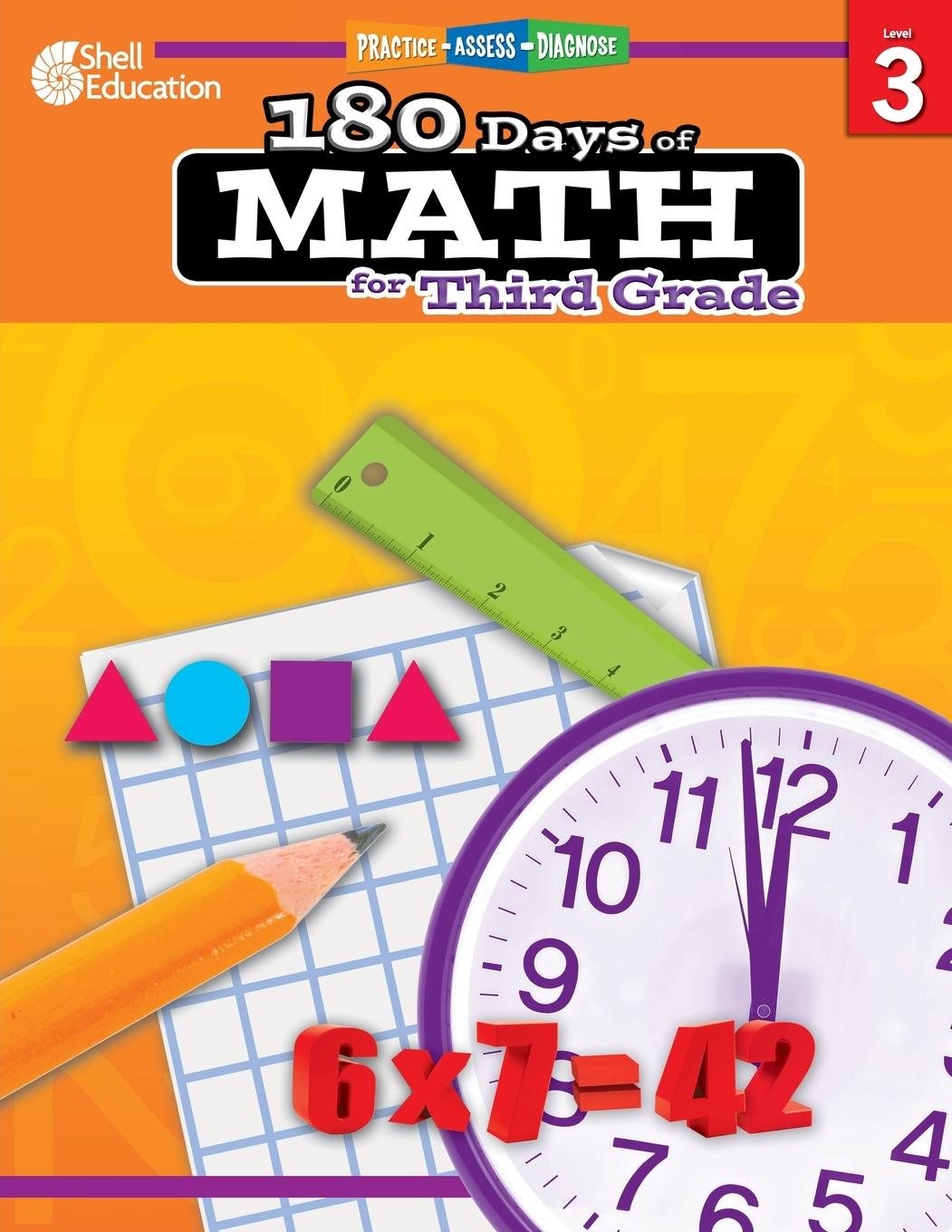 Vorderes Coverbild 180 Days of Math for Third Grade