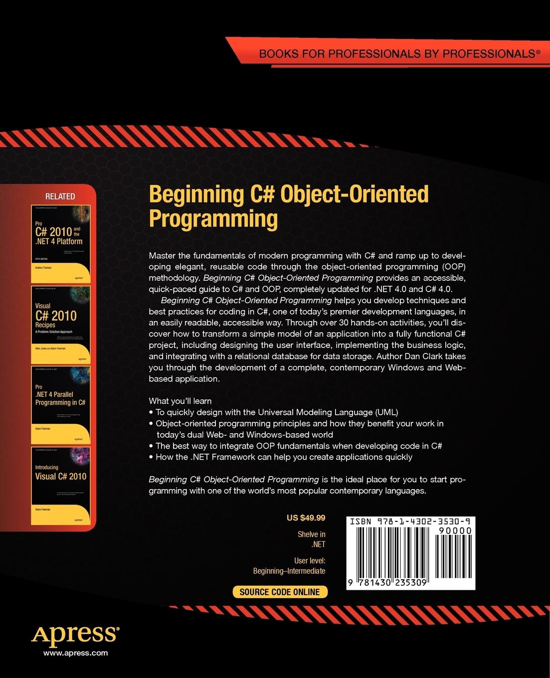 Rückseitencover Beginning C# Object-Oriented Programming