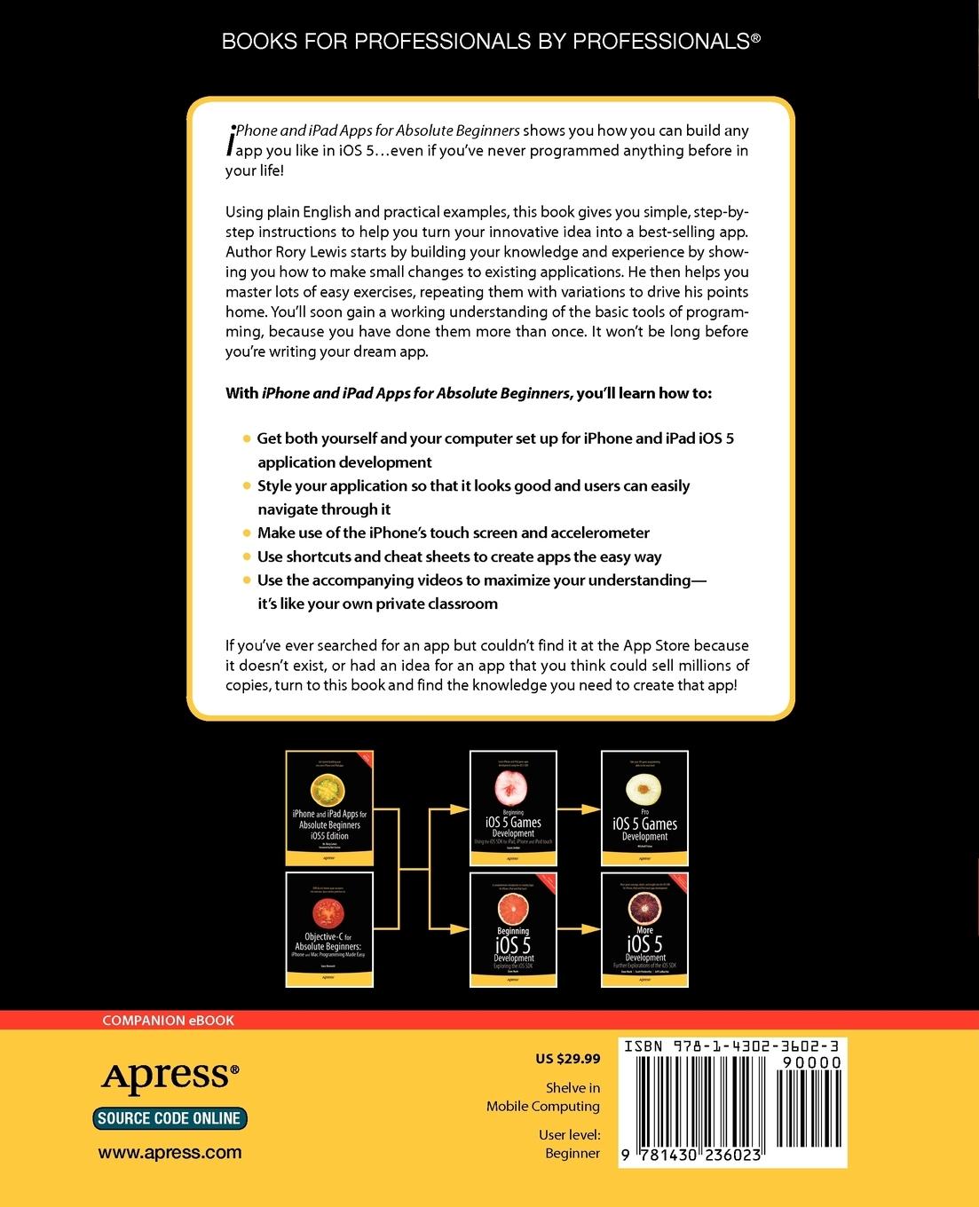 Rückseitencover iPhone and iPad Apps for Absolute Beginners, IOS 5 Edition