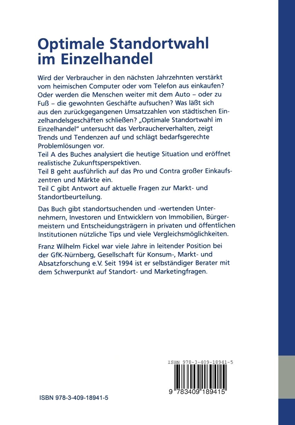 Rückseitencover Optimale Standortwahl im Einzelhandel