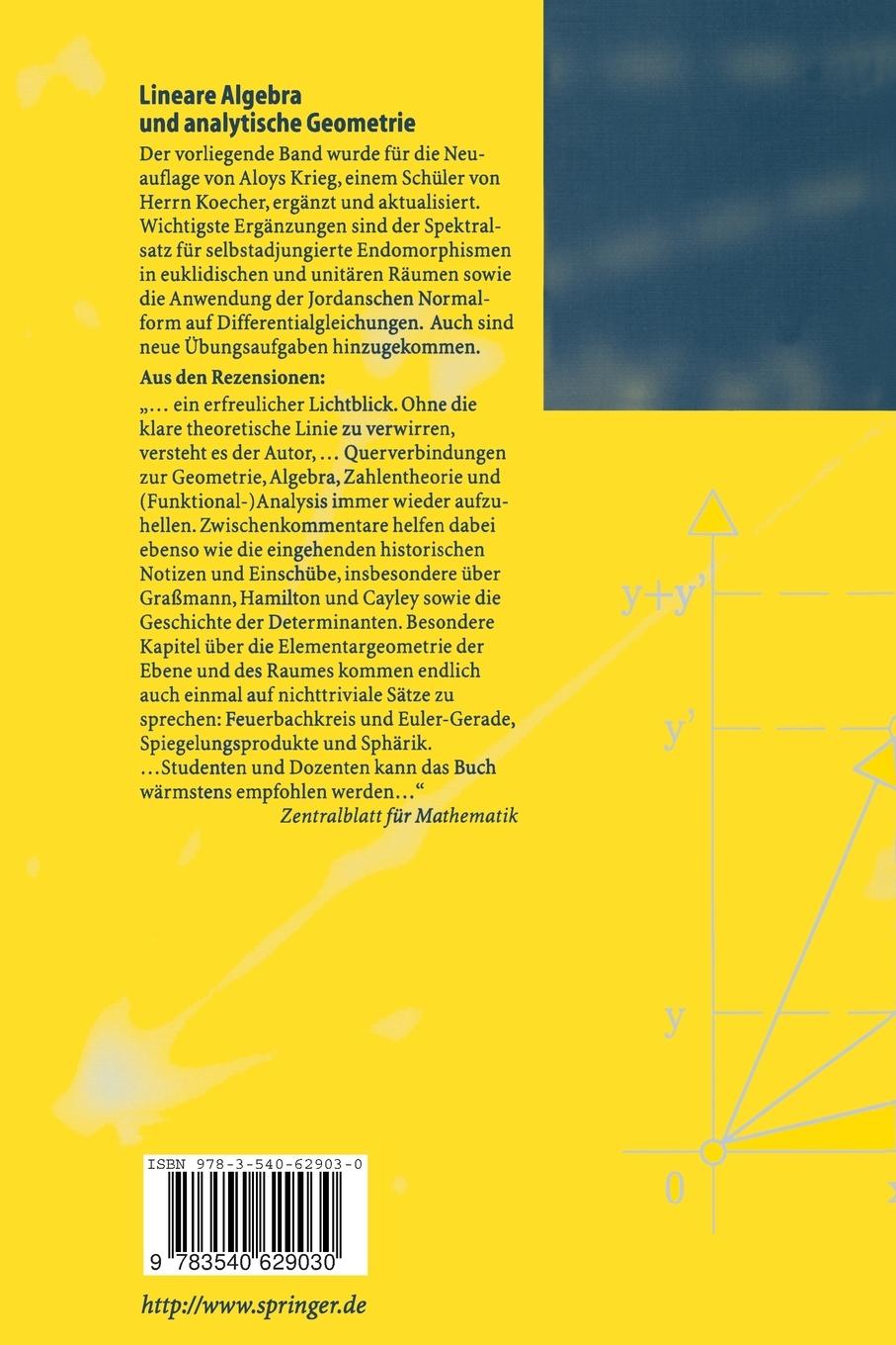 Rückseitencover Lineare Algebra und analytische Geometrie