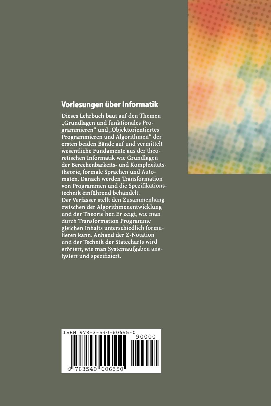 Rückseitencover Vorlesungen über Informatik