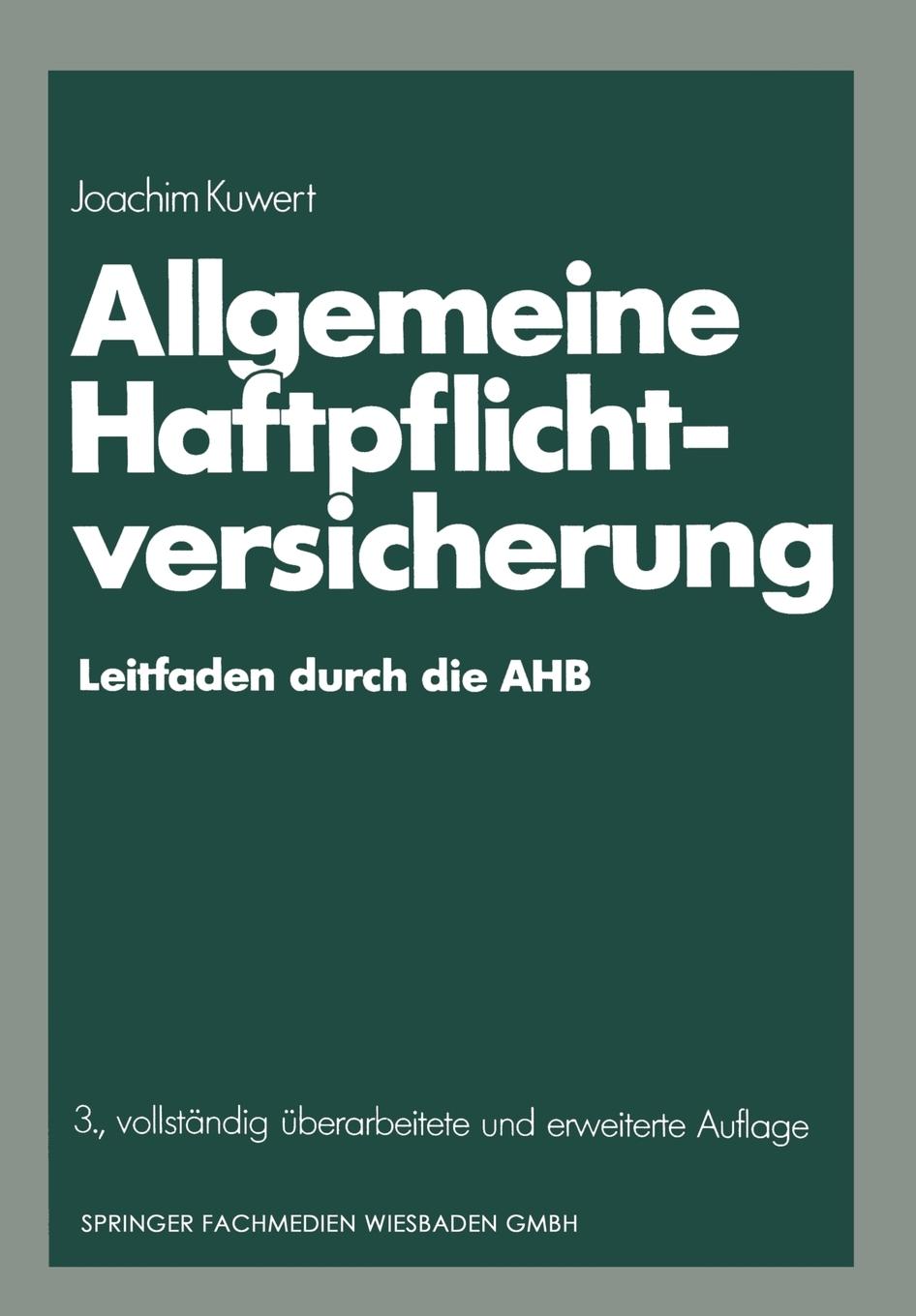Vorderes Coverbild Allgemeine Haftpflichtversicherung