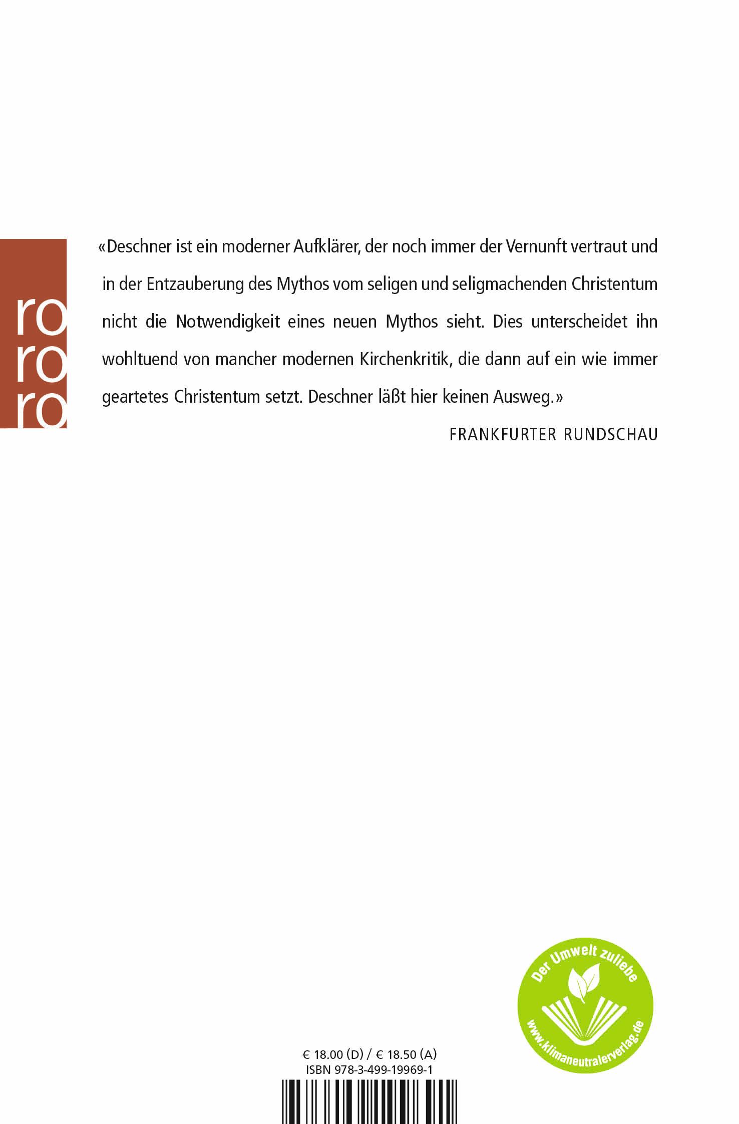 Rückseitencover Kriminalgeschichte des Christentums 1