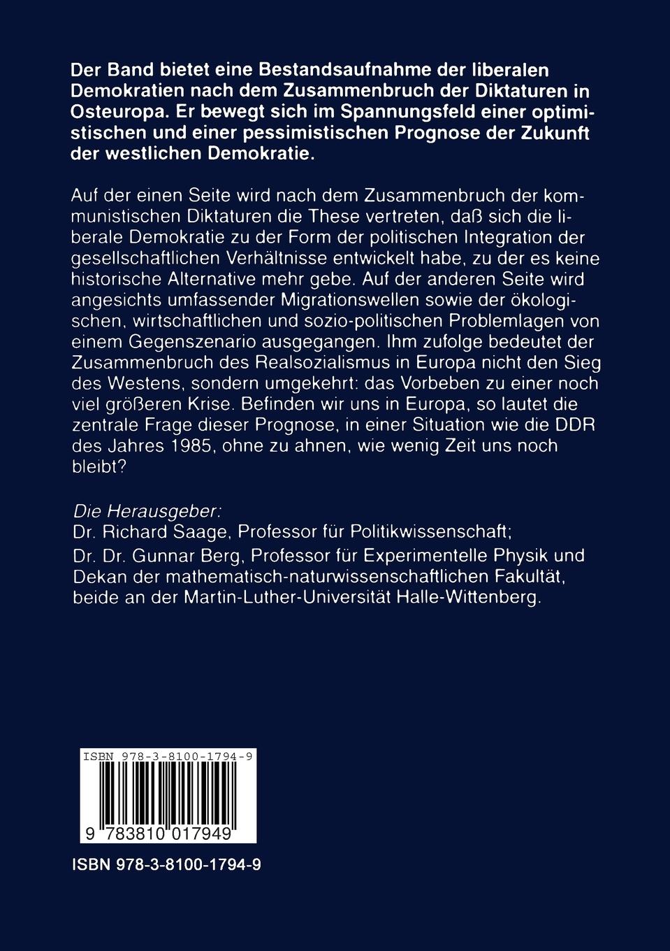 Rückseitencover Zwischen Triumph und Krise