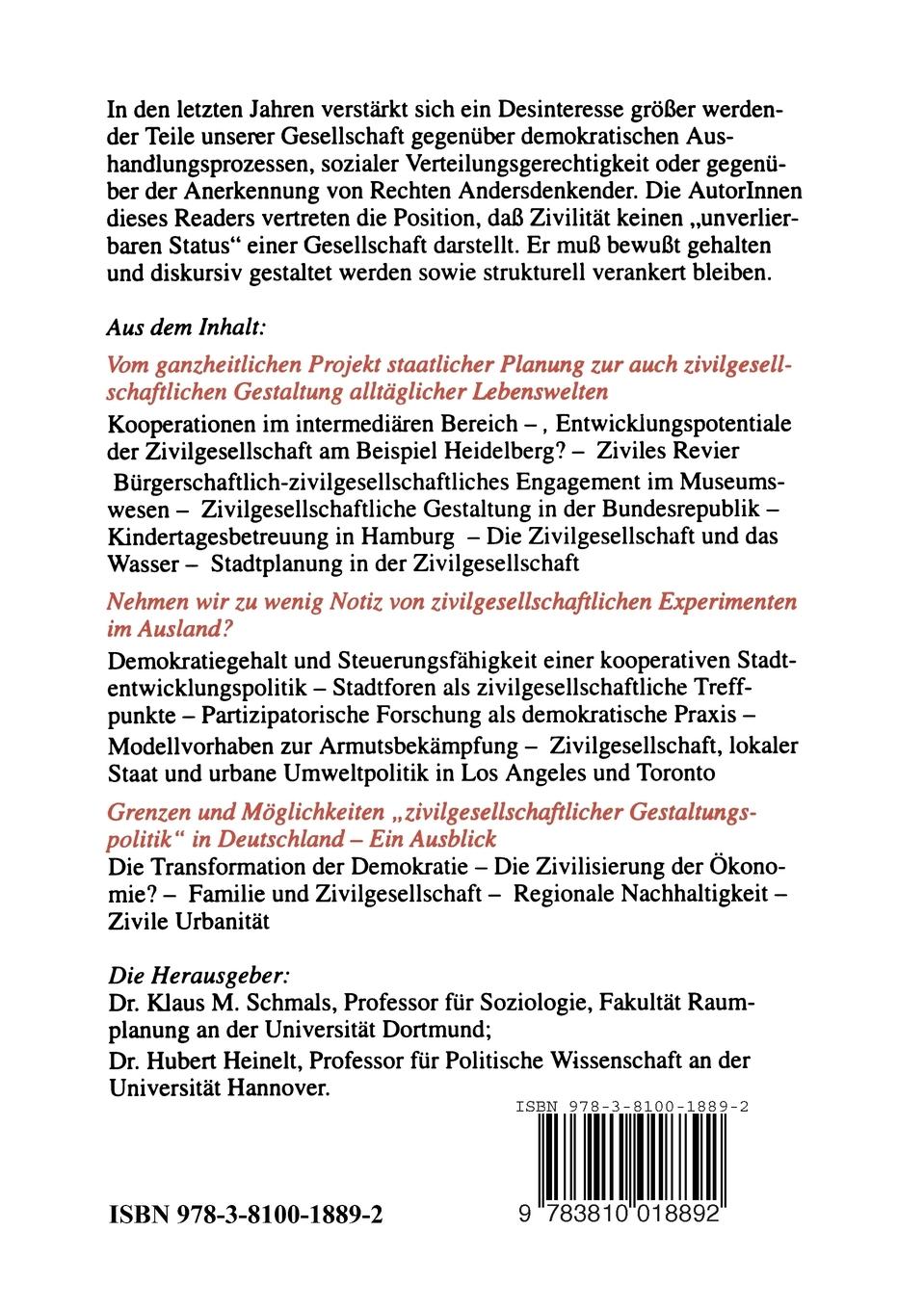 Rückseitencover Zivile Gesellschaft