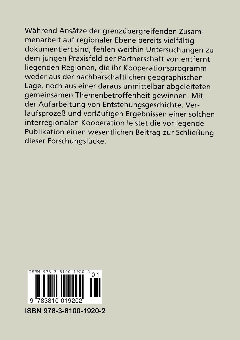 Rückseitencover Interregionale Zusammenarbeit in der EU