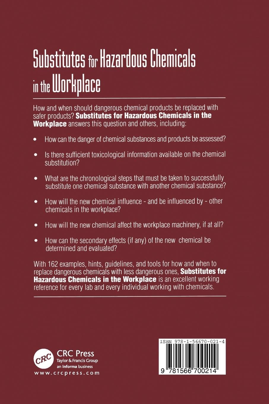 Rückseitencover Substitutes for Hazardous Chemicals in the Workplace