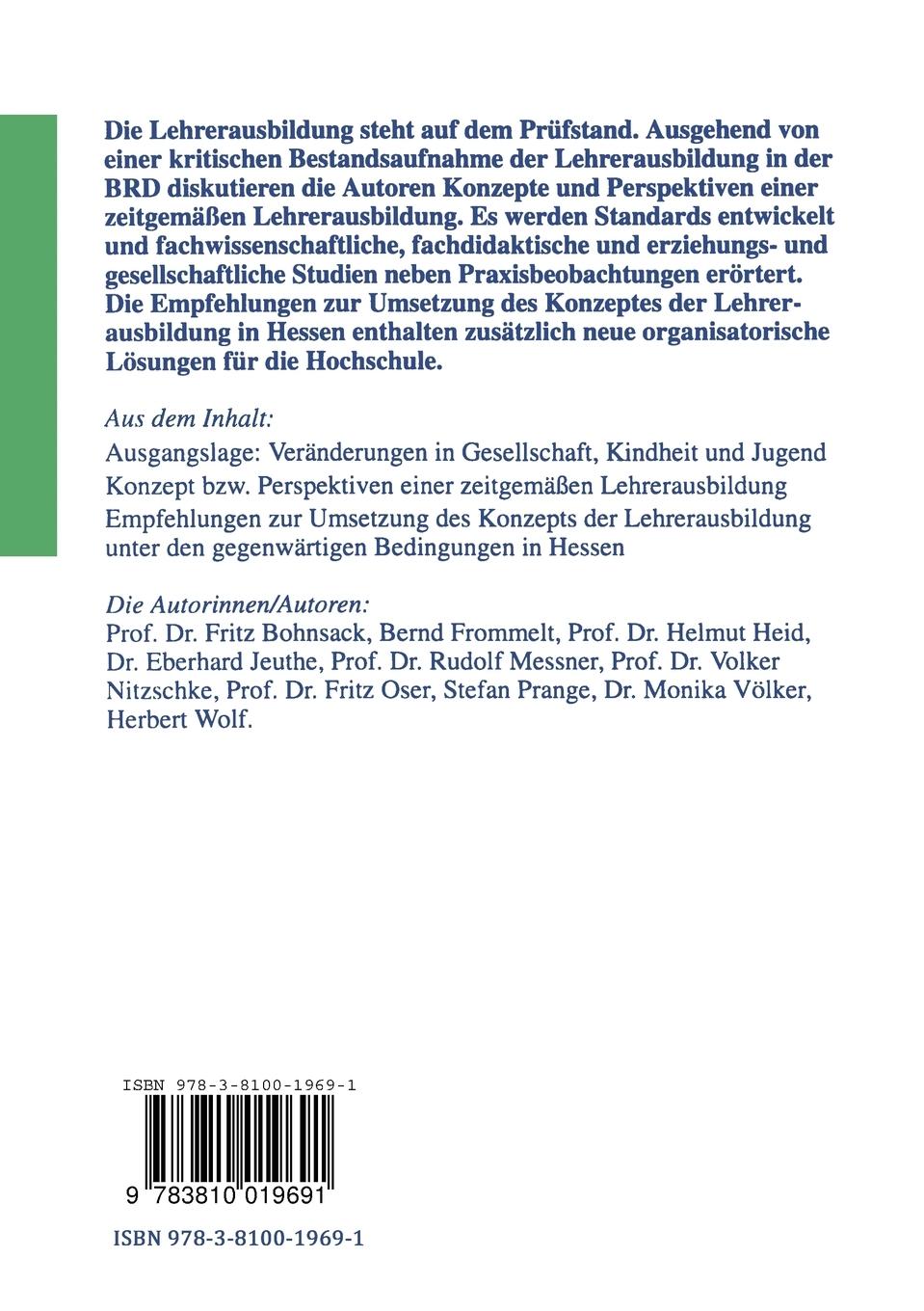 Rückseitencover Neuordnung der Lehrerausbildung