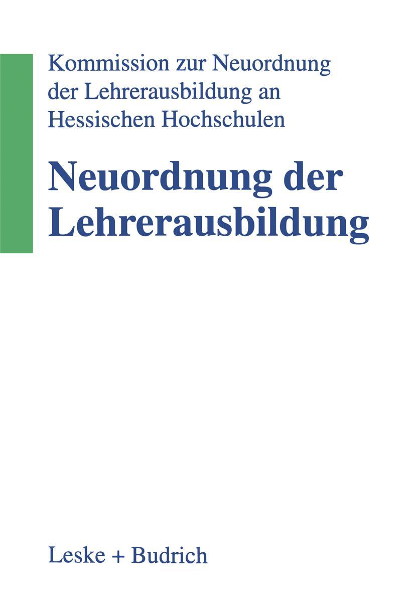 Vorderes Coverbild Neuordnung der Lehrerausbildung