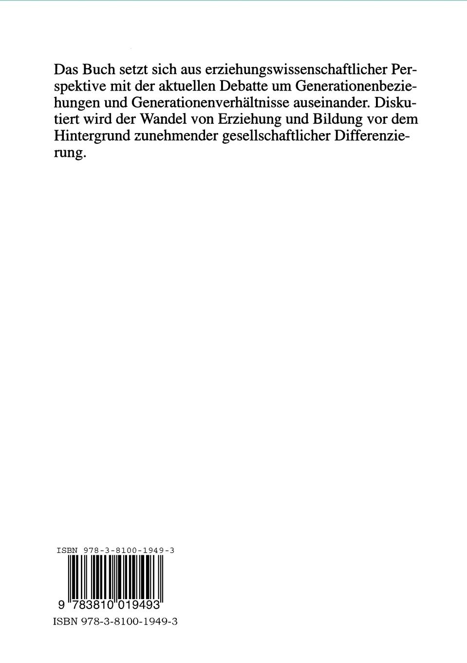 Rückseitencover Was will die jüngere mit der älteren Generation?