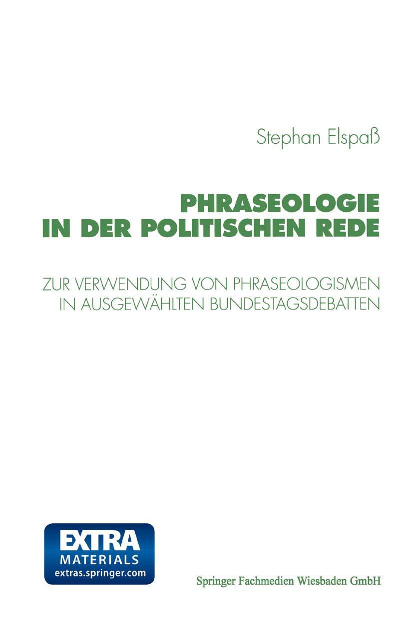 Vorderes Coverbild Phraseologie in der Politischen Rede