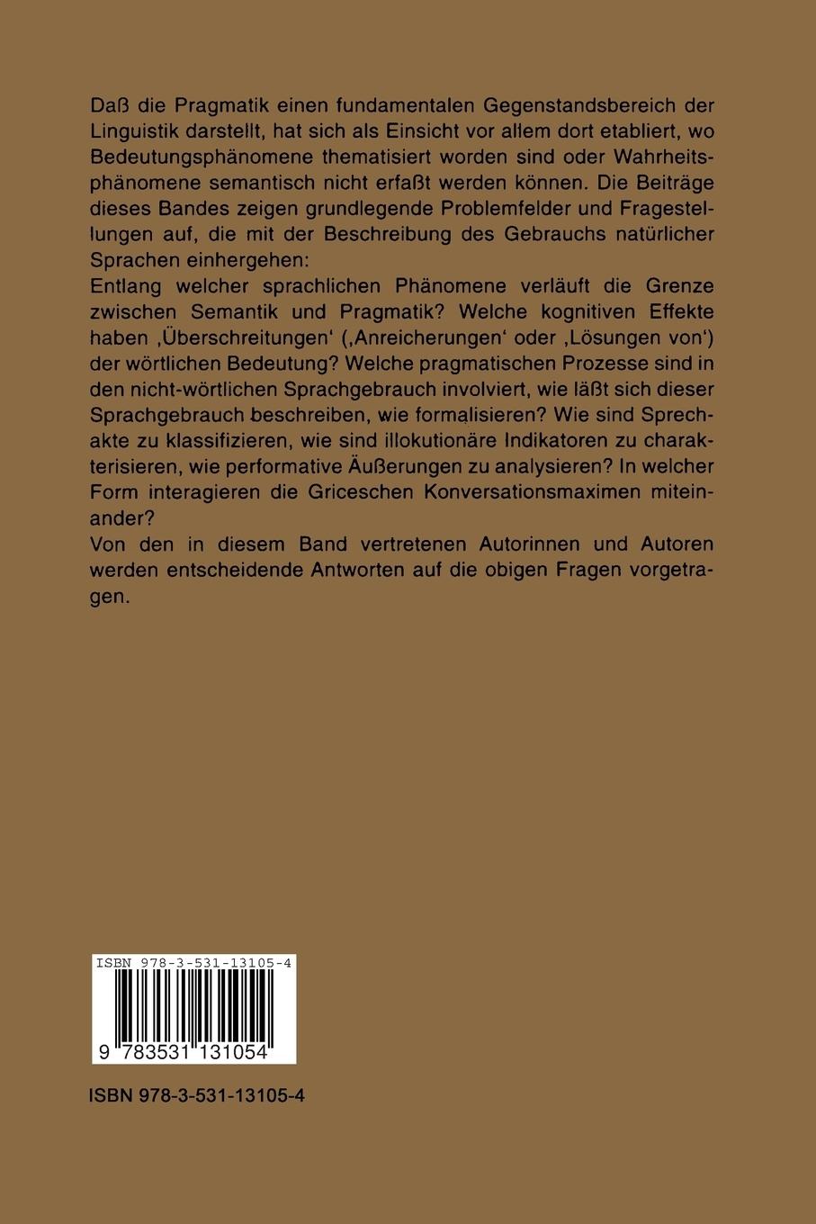Rückseitencover Pragmatik