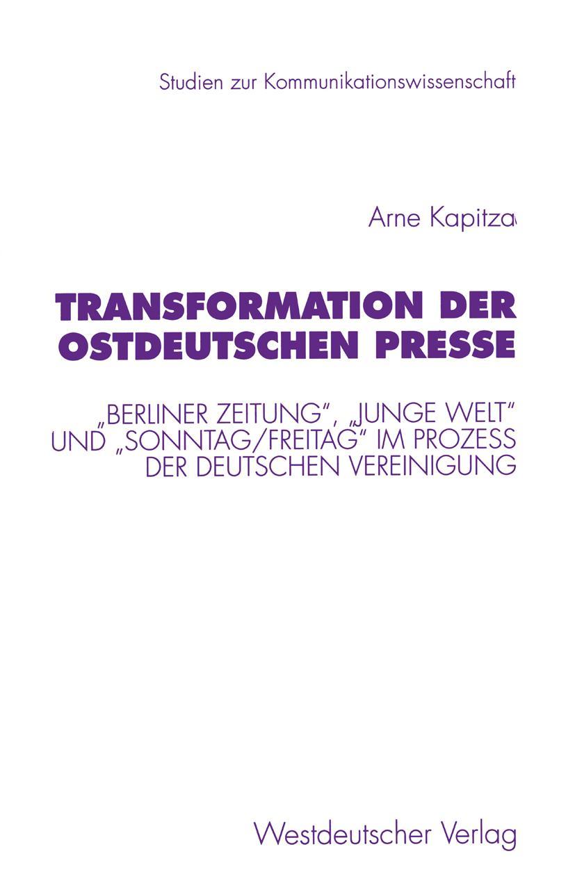 Vorderes Coverbild Transformation der ostdeutschen Presse