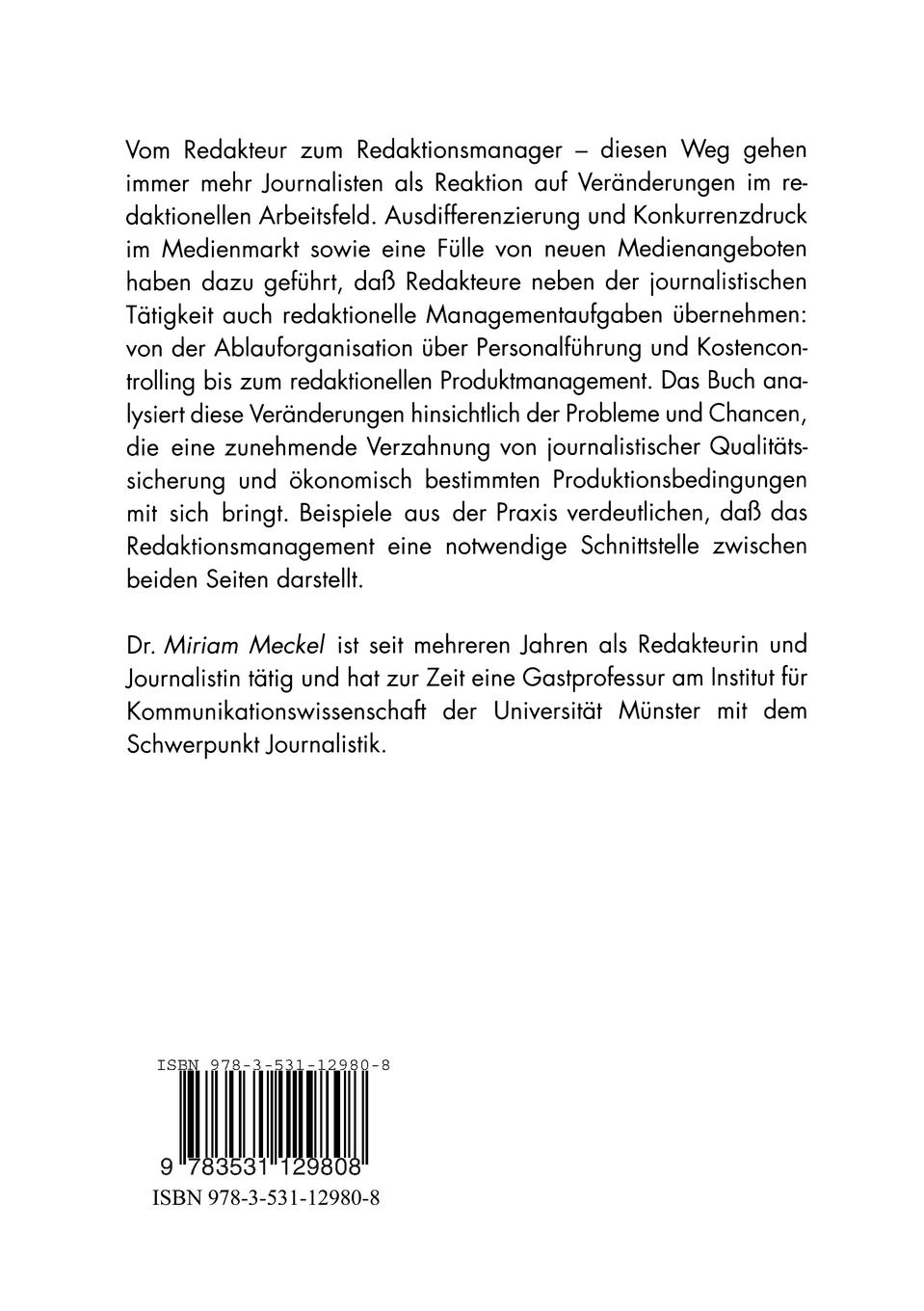 Rückseitencover Redaktionsmanagement