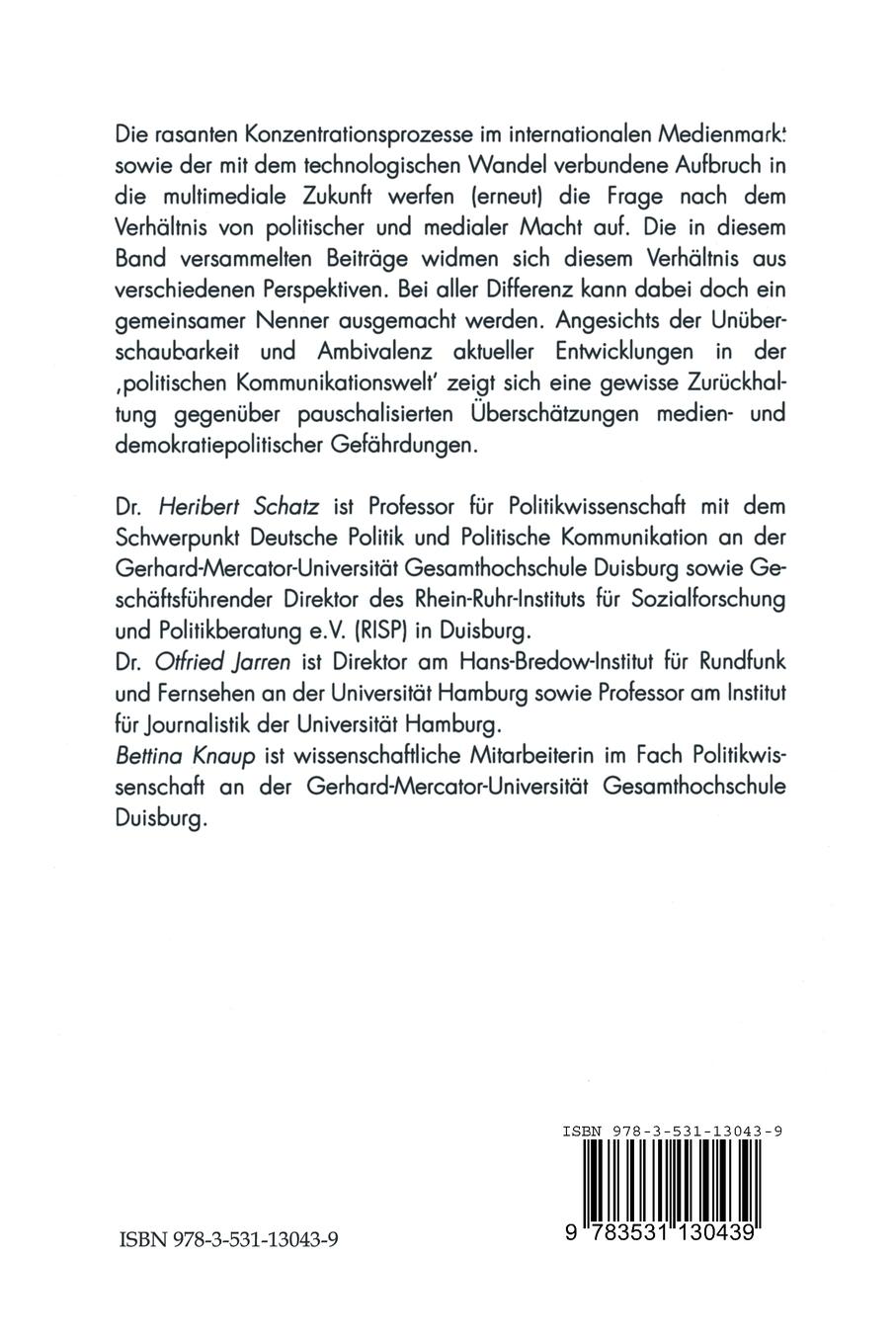 Rückseitencover Machtkonzentration in der Multimediagesellschaft?