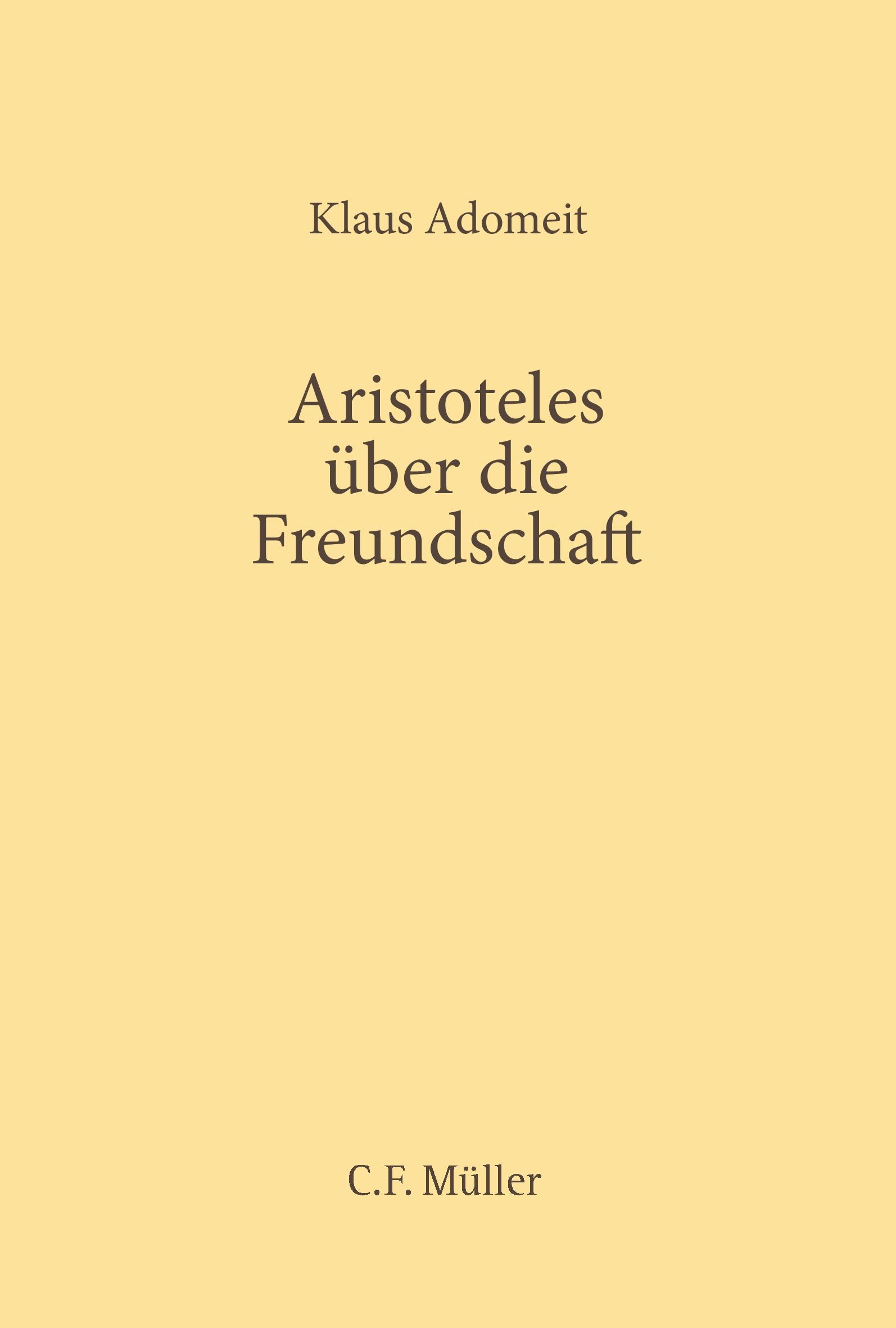 Vorderes Coverbild Aristoteles über die Freundschaft