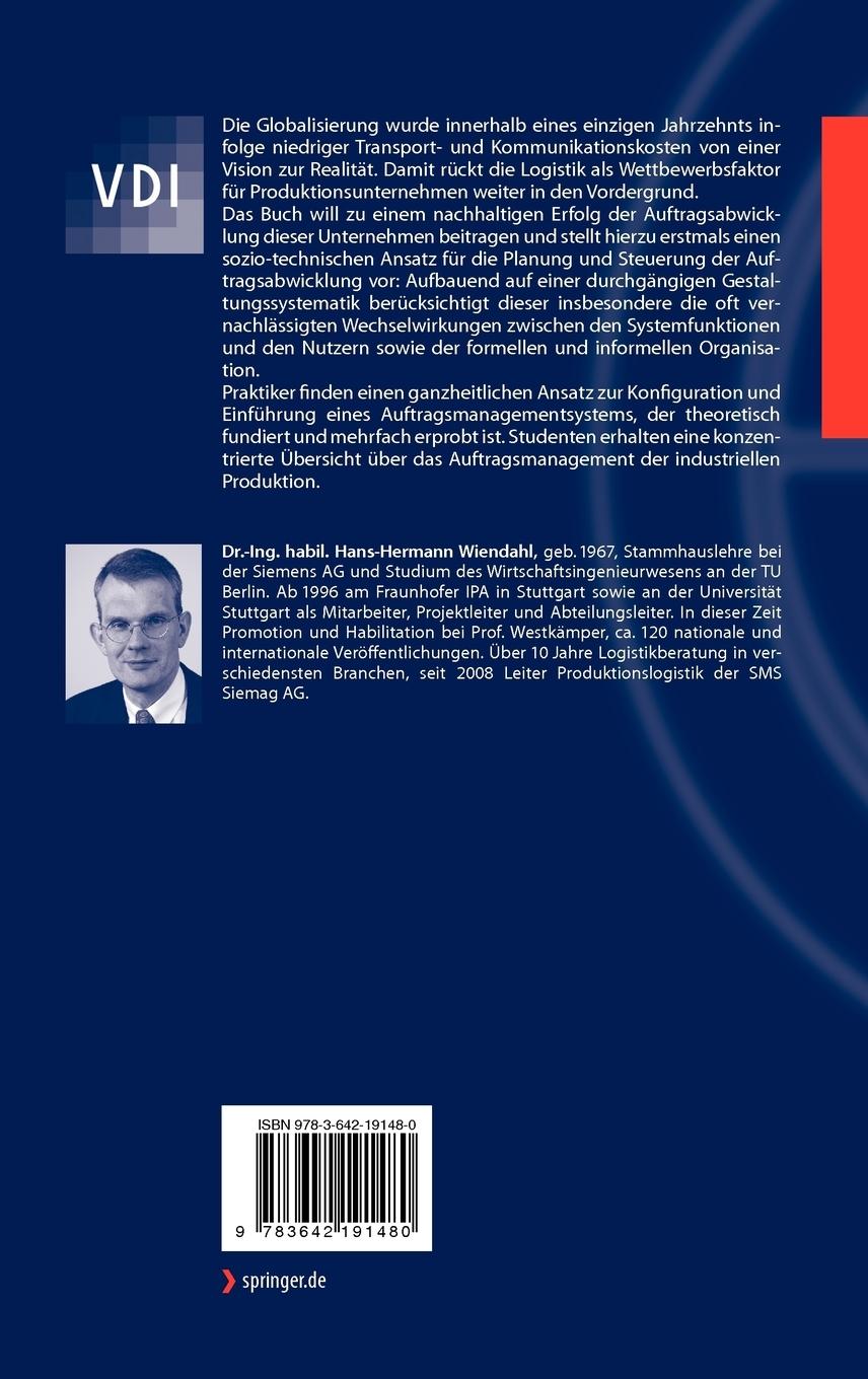 Rückseitencover Auftragsmanagement der industriellen Produktion